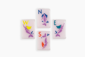 Jeu de tuiles de mahjong américain de luxe en acrylique, 160 pièces, 1 couche, jeu de société, tuiles de mahjong rose coquillage Ligne Océan - Product Image 2