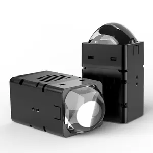 Proyektor LED Bi Mini 1.8 Inci, Lampu Depan Mobil Modul Matriks Cahaya Balok Rendah Tinggi H4 H7 Obral