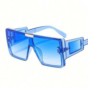 Lunettes de soleil carrées surdimensionnées pour femmes, style rétro, avec logo personnalisé, protection UV400, verres monobloc - Product Image 4