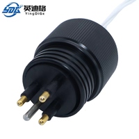 Conector Submarino Micro Subconn de Acero Inoxidable Impermeable IP68 YingDiGe YDG-MC-13-M/F-S/C de 13 Pines Macho/Hembra con Baño de Oro de Latón