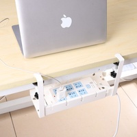 Pince de gestion de câbles sous bureau moderne en acier au carbone, extensible et rétractable, sans perçage, pour multiprises et câbles, 22 pouces