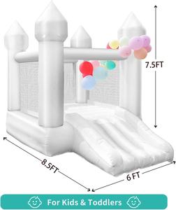 Terrain de jeu intérieur Soft Play Mini 6ft White 8x8ft <span class=keywords><strong>Jumpy</strong></span> Wedding Bouncy Castle Gonflable Moonwalk Toddler Bounce House - Product Image 2