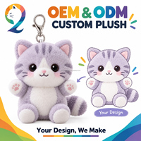 Porte-clés en peluche personnalisé avec logo imprimé, mini poupée de dessin animé, pendentifs décoratifs pour sacs, directement de l'usine