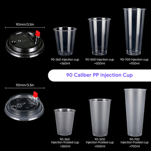 XIEFA Venta caliente 700ml 500ml 360ml Taza transparente de PP a prueba de fugas Taza de plástico desechable redonda para bebidas - Product Image 4