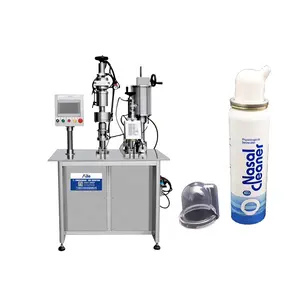 Eenvoudige Bediening En Hoge Precisie Semi-Automatische Pneumatische Body Spray Bovaerosol Vul-En Krimpgasmachine