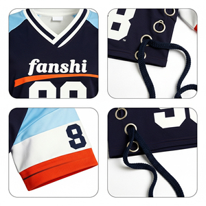 Maillot de football personnalisé pour femmes, uniforme d'équipe, haut court à manches courtes pour les clubs sportifs de football - Product Image 2