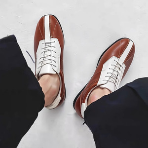 Zapatos Deportivos Casuales Retro Británicos de Nuevo Diseño 2026 - Color en Contraste Blanco y Negro - Suelas Delgadas de Cuero Vacuno Versátiles - Product Image 4