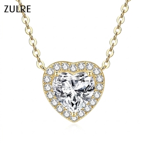 Nuova Collana con Ciondolo a Cuore in Zircone, Elegante e alla Moda, per San Valentino, Catena a V per Donna - Product Image 1