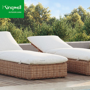 Tumbona de Ratán y Aluminio de Diseño de Lujo Ligero <span class=keywords><strong>para</strong></span> Exteriores, Muebles de Jardín, Patio, <span class=keywords><strong>Playa</strong></span>, Cama de Día Tejida de Ratán - Product Image 2