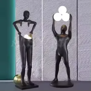 Lampe sur pied créative en résine, sculptures décoratives lumineuses pour salon et salle de lecture, éclairage amélioré - Product Image 1