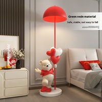 Lampe de sol en résine écologique en forme d'ours pour salon, meuble TV, chambre à coucher, chevet, cadeau de déménagement, décoration intérieure, pour les amoureux