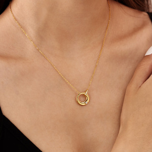 European and American style necklace, women's stainless steel, niche design, interlocking, simple and versatile, <b>titanium</b> steel - Product Image 2