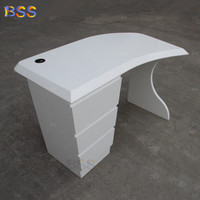 Ensemble de table de bureau à domicile fantaisie chaise de table de bureau de petit espace de directeur de table de Corian italien moderne