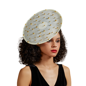 Vente chaude coloré Kentucky Derby Fascinator chapeau perle Sinamay église chapeau thé fête chapeau formel pour les femmes danse décoration - Product Image 1