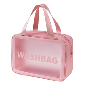 Travel Cosmetic <b>Bag</b> With Transparent Frosted Print Waterproof Toiletry Organizer For Bathroom <b>Storage</b> Rectangle Shape - Product Image 4