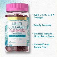 Gummies multi-collagène OEM, complément alimentaire pour la peau pour adultes, améliore l'immunité, soutient la peau, les cheveux et les ongles