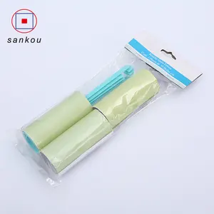 8cm/10cm Lint Roller Bamboo Handle Dust Remover Sticky Paper Roller Custom Lint Roller Refill