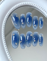 Lot de 10 faux ongles à presser en gel PMMA, couleur naturelle, forme ballerine/cercueil, design personnalisé, vente en gros