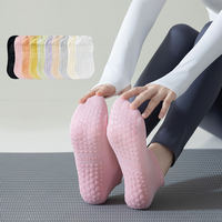 Chaussettes de yoga, Pilates et trampoline antidérapantes en coton et fibre de bambou, écologiques, avec logo personnalisé, sans coutures, à compression, pour le sport et la danse.