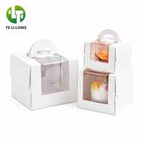 Boîte à gâteau en papier avec fenêtre, réutilisable, écologique, blanche, portable, pour cadeaux d'anniversaire, de Noël, de mariage, de fête, ou pour pâtisserie, vente en gros