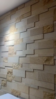 Pierre de pavé en grès blanc naturel irrégulier pour revêtement mural de jardin et décoration paysagère