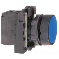 ManHua XB5-AA61 Biru 22mm Plastik Tombol Tekan Panel Datar 10A 220V Sementara (Momentary) dengan Pengembalian Pegas
