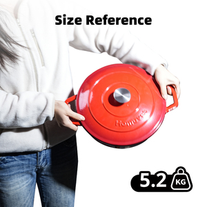 Olla de Hierro Fundido de <span class=keywords><strong>4QT</strong></span>, Oferta, Olla para Estofar/Cazuela para Asar/<span class=keywords><strong>Cocotte</strong></span> para Biryani, Antiadherente y Esmaltada, Apta para Horno - Product Image 5