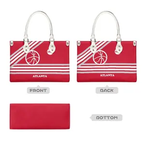 Bolsos de diseñador rojos de Atlanta para mujer, monederos de cuero PU de gran capacidad de alta calidad, bolsos de mano de lujo, bolso de hombro impermeable
