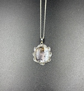 จี้เงินแท้สไตล์วินเทจสำหรับผู้หญิง925ชุบโรเดียมสีทองประดับด้วยทับทิมการออกแบบใหม่กรอบธรรมชาติ - Product Image 4