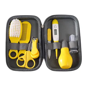 WELLFLYER <span class=keywords><strong>Ensemble</strong></span> de manucure et pédicure 8 pièces en gros, essentiels pour les soins de la mère et <span class=keywords><strong>du</strong></span> bébé, coupe-ongles, peigne, brosse, aspirateur nasal, sac en EVA - Product Image 1