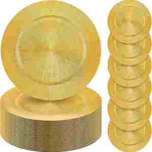 Assiettes de présentation élégantes noires en plastique de 13 pouces, jetables, pour événements, mariages, fêtes, décoration de table nuptiale, lot de 50 - Product Image 1