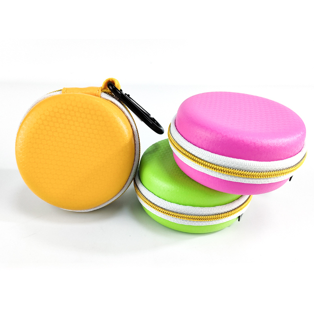 Custom Logo Hard Shell PU EVA Waterproof Shockproof Eco-Friendly Zipper Case for Wired Headphones