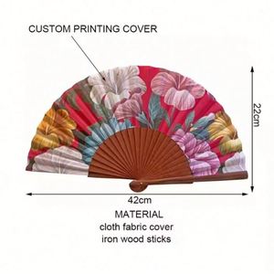 22cm Handmade Wooden Folding Fan Custom Portable Spanish Flowers Wall Hanging Decoration for Wood Crafts Wooden <b>Boxes</b> Wall Signs - Product Image 3