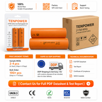 Batterie au lithium cylindrique haute capacité Teenpower NCM Tabless 6000 6000 mAh 60A 21700-60xg Inr21700-60xg Tenpower 60xg 21700