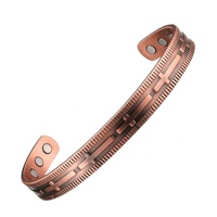 Bracelet magnétique vintage en cuivre pur Sland, bracelet thérapeutique en cuivre rouge pour hommes et femmes, bijoux soulageant la douleur