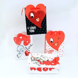China OEM factory wholesale gift decoration heart shape love logo print paper bag