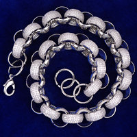 YSF004 Hip Hop glacé CZ 10 MM chaîne à maillons diamant lunette collier Style classique bijoux en laiton avec Zircon pour cadeau