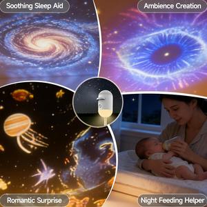 Galaxy Star Night <b>Light</b> Projector 2-in-1 Mini Portable LED 3 Replaceable Slides 360 Adjustable Brightness for Bedroom Home - Product Image 5