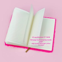1pc A5 Lovely Lined Notebook Plush Diary pour étudiants adolescents Fuzzy Journal Writing Notebook
