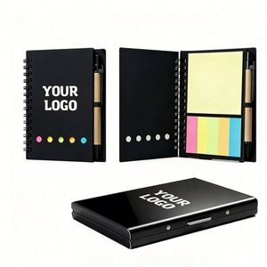 สมุดโน้ตกระดาษคราฟท์พร้อมปากกาโลโก้สั่งทำขายส่ง ของขวัญส่งเสริมการขายธุรกิจแบบกำหนดเอง พร้อมแผ่นโน้ตแบบมีกาวในตัว - Product Image 1