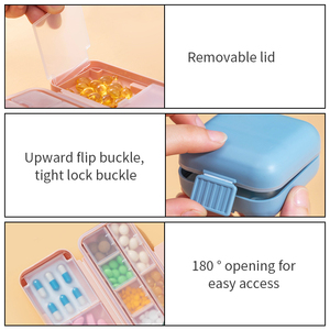 Hot bán nhỏ <span class=keywords><strong>Pill</strong></span> Box Organizer nhựa <span class=keywords><strong>container</strong></span> thuốc cầm tay trường hợp cho công ty - Product Image 4
