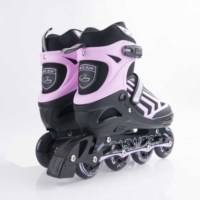 PAPAISON Patins à roulettes en ligne de haute qualité en PU à 4 roues avec frein arrière, clignotants, confortables et réglables