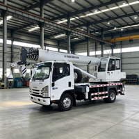 Grue de camion ISUZU KV600 de 8 tonnes, flèche de 28 mètres, grue hydraulique montée sur camion pour l'aménagement paysager et le repiquage d'arbres