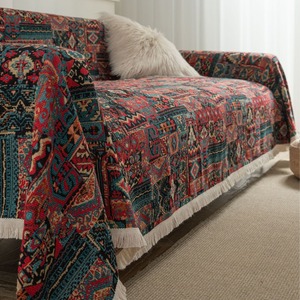 Jeté de canapé en jacquard résistant aux griffes des chats, jacquard fleurs d'<span class=keywords><strong>iris</strong></span>, couverture de canapé épaisse vintage festive - Product Image 2