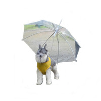 Trong Suốt Ngoài Trời Dog Doggy Áo Mưa Pet Puppy Umbrella Với Chuỗi Dẫn