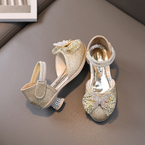 <span class=keywords><strong>Sandalias</strong></span> de Vestir con Pedrería y Correa al Tobillo para Niñas, Zapatos de Princesa para Fiesta, Zapatos Planos con Lazo y Brillantina, Zapatos de Tacón con Brillantina para Niñas, Muestra Gratis - Product Image 4