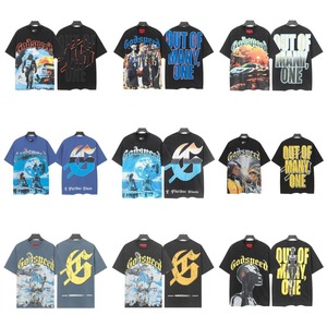 T-shirt pour homme en coton pur imprimé, logo imprimé, streetwear - Product Image 3