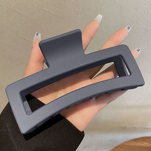 ที่หนีบผมขนาดใหญ่13ซม. สำหรับผู้หญิงอุปกรณ์เสริมอเนกประสงค์ทรงสี่เหลี่ยมผืนผ้าทำจากพลาสติกอะซิเตทสีน้ำตาลดำ - Product Image 4