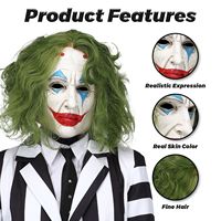 Nouveau Batmans Jack Masque Joker Masque Halloween Clown Masques Vert Cheveux Latex Couvre-chef Jeu De Rôle Effrayant Horreur Jouet Festival Décoration