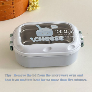 热卖900毫升不锈钢防漏便当盒儿童耐用午餐容器带餐具微波午餐盒 - Product Image 6